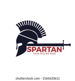 spartan warrior helmet logo. vector design