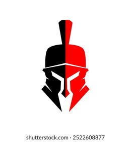 Spartan warrior helmet logo. Spartan helmet logo. Spartan vector illustration. Spartan Greek gladiator armor flat vector icon. Gladiator logo.