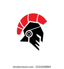 Spartan warrior helmet logo. Spartan helmet logo. Spartan vector illustration. Spartan Greek gladiator armor flat vector icon. Gladiator logo.