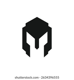 Spartan warrior helmet logo vector template. Roman gladiator symbol sign