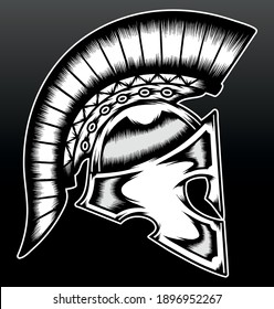 Spartan warrior helmet. Premium vector