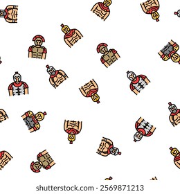 spartan warrior helmet roman vector seamless pattern thin line illustration