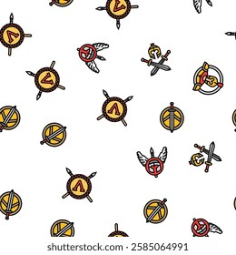 spartan warrior helmet roman vector seamless pattern thin line illustration