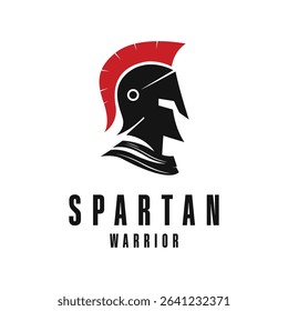 spartan warrior helmet silhouette logo design concept idea
