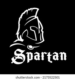 Spartan warrior helmet, symbol logo.