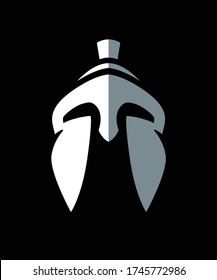 Spartan Warrior Helmet Vector Illustration 