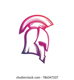 spartan warrior helmet vector logo