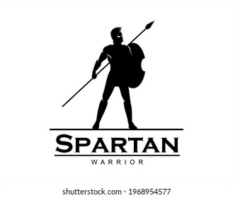 spartan warrior holding spear and shield