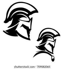 Spartan warrior illustration isolated on white background. Design elements for logo, label, emblem, sign. Vector illustration