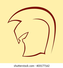 Spartan Warrior, Knight, Gladiator Helmet Icon Vector Illustration
