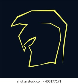 Spartan Warrior, Knight, Gladiator Helmet Icon Vector Illustration