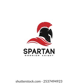 spartan warrior knight logo design. creative helmet spartan logo inspiration.Spartan Greek Gladiator Armor Flat Vector