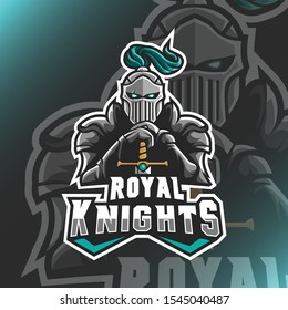 Spartan Warrior Knights Logo Mascot Vector Illustration