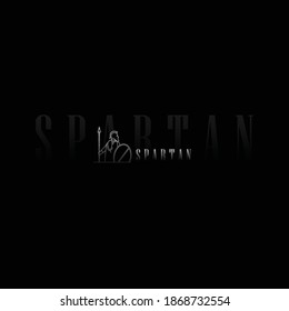 Logo eines spartanischen Kriegers mit schwarzem Hintergrund