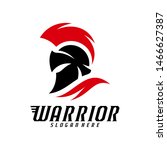 Spartan warrior logo design vector illustration. Warriors sport team logo design template.