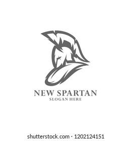 Spartan warrior logo design vector illustration. Warriors sport team logo design.