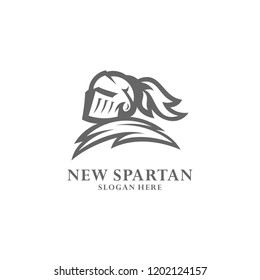 Spartan warrior logo design vector illustration. Warriors sport team logo design.
