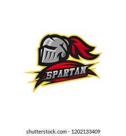 Spartan warrior logo design vector illustration. Warriors sport team logo design.