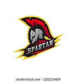 Spartan warrior logo design vector illustration. Warriors sport team logo design.