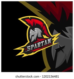 Spartan warrior logo design vector illustration. Warriors sport team logo design.