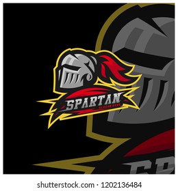 Spartan warrior logo design vector illustration. Warriors sport team logo design.