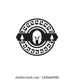 Spartan warrior logo design vector template