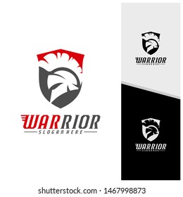 Spartan warrior logo design vector illustration. Warriors sport team logo design template.