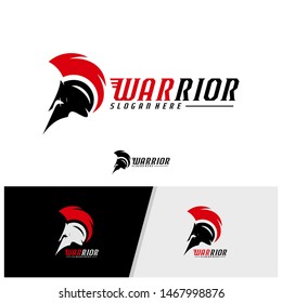 Spartan warrior logo design vector illustration. Warriors sport team logo design template.