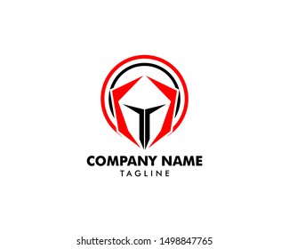 Spartan warrior logo design vector illustration