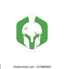 Spartan warrior logo design vector illustration. Warriors sport team logo design template.
