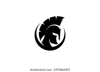 Spartan warrior logo design vector illustration