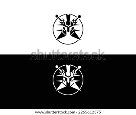 Spartan Warrior Logo Design Vector Graphic Abstract Symbol Template.