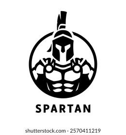 Spartan warrior logo, emblem. Vector illustration.