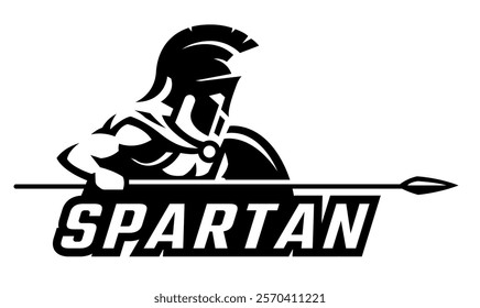 Spartan warrior logo, emblem. Vector illustration.