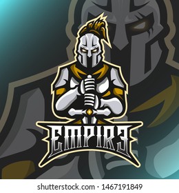 Spartan Warrior Logo Empire Mascot Vector Illustration 