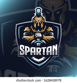 Spartan Warrior Logo Esport Vector Illustration