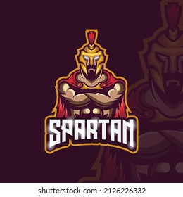 Spartan Warrior Logo Esport Vector Illustration