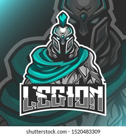 Ilustración de vectores de mascota con logotipo de Guerrero Espartano