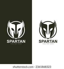 Einfache Illustration des Spartan Warrior Logos Silhouette Vektordesign