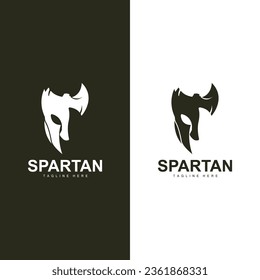 Einfache Illustration des Spartan Warrior Logos Silhouette Vektordesign