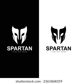 Logo Espartano Guerrero Ilustración Simple Diseño de vectores de silueta
