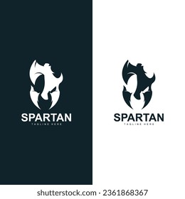 Einfache Illustration des Spartan Warrior Logos Silhouette Vektordesign