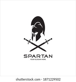 Spartan Warrior Logo template Design. spartan icon, spartan with helmet.