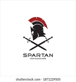 Spartan Warrior Logo template Design. spartan icon, spartan with helmet.