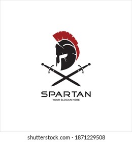 Spartan Warrior Logo template Design. spartan icon, spartan with helmet.