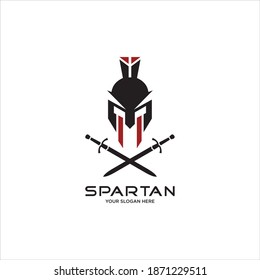 Spartan Warrior Logo template Design. spartan icon, spartan with helmet.