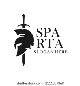 Spartan Warrior Logo Template Design Vector, Emblem, Design Concept, Creative Symbol, Icon