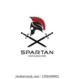 Spartan warrior logo template design,icon spartan,helmet spartan.