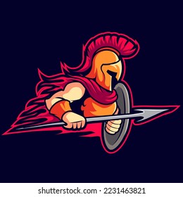 Spartan Warrior Logo Vector Mascot Design