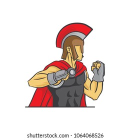 spartan warrior mma character vector illustration